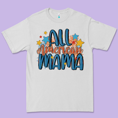 All American Mama Premium Tee Designed By Maliassmallbusiness