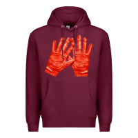 Burgundy receiver gloves fa element 1 Premium Hoodie - FaDigitalArtStudio