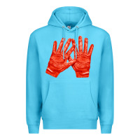 Ocean Blue receiver gloves fa element 1 Premium Hoodie - FaDigitalArtStudio