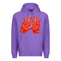 Purple receiver gloves fa element 1 Premium Hoodie - FaDigitalArtStudio