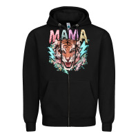 Black Mama tiger lightning bolt Zipper Hoodie - HowdyJamesFarm
