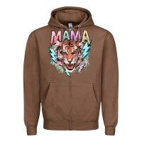 Chestnut Mama tiger lightning bolt Zipper Hoodie - HowdyJamesFarm