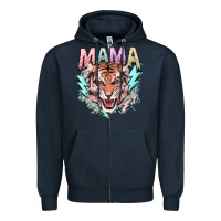 Navy Mama tiger lightning bolt Zipper Hoodie - HowdyJamesFarm