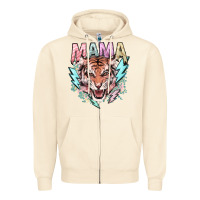Sandshell Mama tiger lightning bolt Zipper Hoodie - HowdyJamesFarm