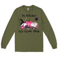Army Green in october we wear pink Long Sleeve Tee - RanaPortraitStore