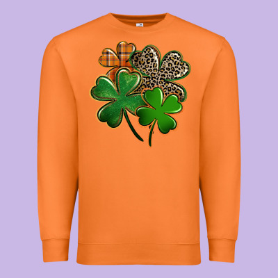 Leopard Shamrock Premium Sweatshirt Designed By Fadigitalartstudio