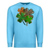 Ocean Blue leopard shamrock Premium Sweatshirt - FaDigitalArtStudio