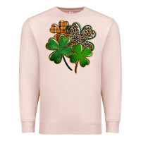 Pale Pink leopard shamrock Premium Sweatshirt - FaDigitalArtStudio