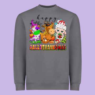 Happy Hallothanksmas Farm Animals Heavyweight Sweatshirt Designed By Texasbilliewilder