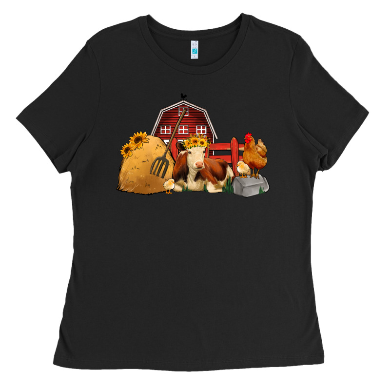 Red Barn Farm Animals Ladies Tee by Jasminsmagicworld | Teevron