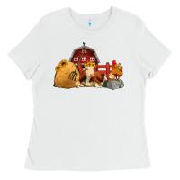 White Red Barn Farm Animals Ladies Tee - Jasminsmagicworld