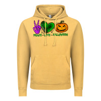 Vintage Mustard peace love halloween Vintage Hoodie - BundleAndBundleShop