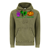 Vintage Olive peace love halloween Vintage Hoodie - BundleAndBundleShop