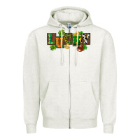 Oatmeal Heather Western lucky St. Patrick's Day Zipper Hoodie - CowGirlArtShop