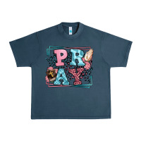 Midnight Navy Pray leopard frame Urban Heavy Tee - LillyAllenDesigns
