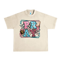 Sandshell Pray leopard frame Urban Heavy Tee - LillyAllenDesigns