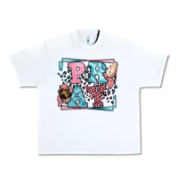 White Pray leopard frame Urban Heavy Tee - LillyAllenDesigns