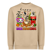 Mushroom happy hallothanksmas skeleton coffee cups Heavyweight Sweatshirt - texasbilliewilder