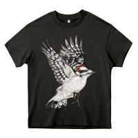 Asphalt Flying Downy Woodpecker Heavy Core Tee - LillyAllenDesigns