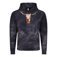 Cloud Black longhorn cow head Vintage Hoodie - RanaPortraitStore