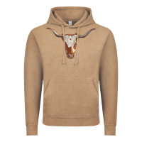 Vintage Coffee longhorn cow head Vintage Hoodie - RanaPortraitStore