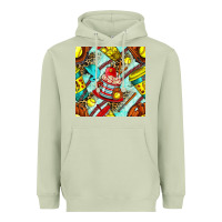Matcha softball coffee cup and bat with leopard seamless pattern bbs Heavyweight Hoodie - BundleAndBundleShop