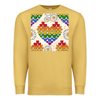Antique Gold Pride lgbtq hearts and daisy seamless pattern Premium Sweatshirt - BundleAndBundleShop