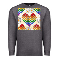 Charcoal Heather Pride lgbtq hearts and daisy seamless pattern Premium Sweatshirt - BundleAndBundleShop