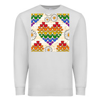 Dove Grey Pride lgbtq hearts and daisy seamless pattern Premium Sweatshirt - BundleAndBundleShop