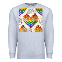 Heather Grey Pride lgbtq hearts and daisy seamless pattern Premium Sweatshirt - BundleAndBundleShop