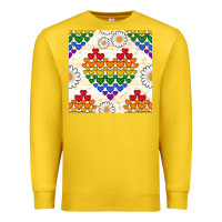 Lemon Pride lgbtq hearts and daisy seamless pattern Premium Sweatshirt - BundleAndBundleShop