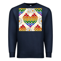 Navy Pride lgbtq hearts and daisy seamless pattern Premium Sweatshirt - BundleAndBundleShop