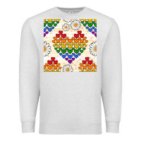 Oatmeal Heather Pride lgbtq hearts and daisy seamless pattern Premium Sweatshirt - BundleAndBundleShop