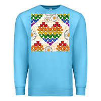 Ocean Blue Pride lgbtq hearts and daisy seamless pattern Premium Sweatshirt - BundleAndBundleShop