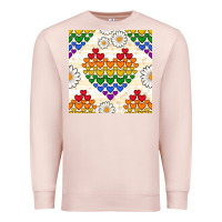 Pale Pink Pride lgbtq hearts and daisy seamless pattern Premium Sweatshirt - BundleAndBundleShop