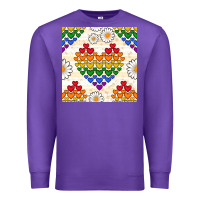 Purple Pride lgbtq hearts and daisy seamless pattern Premium Sweatshirt - BundleAndBundleShop