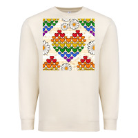 Sandshell Pride lgbtq hearts and daisy seamless pattern Premium Sweatshirt - BundleAndBundleShop