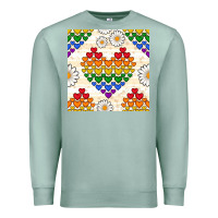 Seafoam Pride lgbtq hearts and daisy seamless pattern Premium Sweatshirt - BundleAndBundleShop