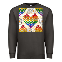 Smoke Pride lgbtq hearts and daisy seamless pattern Premium Sweatshirt - BundleAndBundleShop