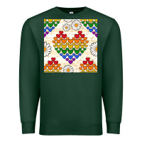 Sports Green Pride lgbtq hearts and daisy seamless pattern Premium Sweatshirt - BundleAndBundleShop
