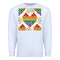 White Pride lgbtq hearts and daisy seamless pattern Premium Sweatshirt - BundleAndBundleShop