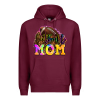 Burgundy football mom Premium Hoodie - OliviaCreatesArt