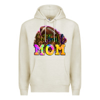 Oatmeal Heather football mom Premium Hoodie - OliviaCreatesArt