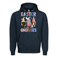 Navy Easter with my gnomies  Easter Day Zipper Hoodie - CowGirlArtShop