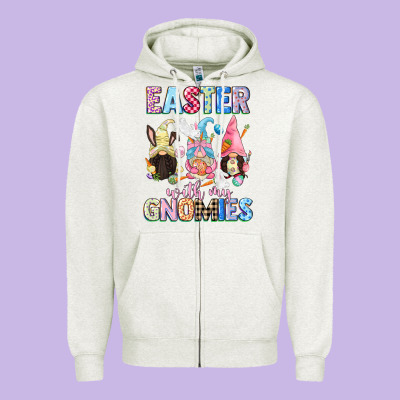 Easter With My Gnomies  Easter Day Zipper Hoodie Designed By Cowgirlartshop
