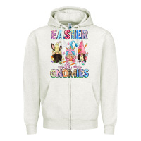 Oatmeal Heather Easter with my gnomies  Easter Day Zipper Hoodie - CowGirlArtShop
