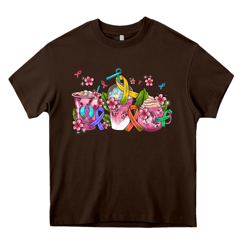 Western Cancer  Coffee Cups With Ribbons Heavy Core Tee by AdoDesignShop | Teevron