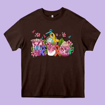Western Cancer  Coffee Cups With Ribbons Heavy Core Tee Designed By Adodesignshop