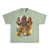 Oil Green Western Rabbit with Crosses Urban Heavy Tee - LillyAllenDesigns