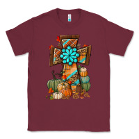 Burgundy fall cross Classic Tee - BundleAndBundleShop